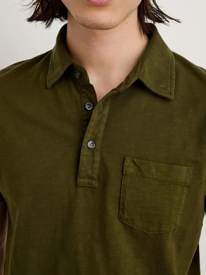 Alex Mill Tees Polos Men The Standard Polo In Slub Cotton Deep Olive