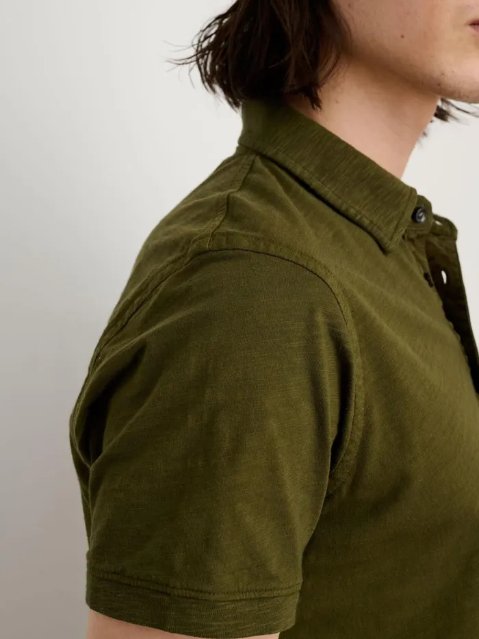 Alex Mill Tees Polos Men The Standard Polo In Slub Cotton Deep Olive