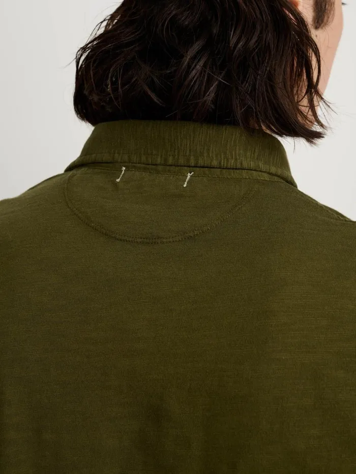 Alex Mill Tees Polos Men The Standard Polo In Slub Cotton Deep Olive