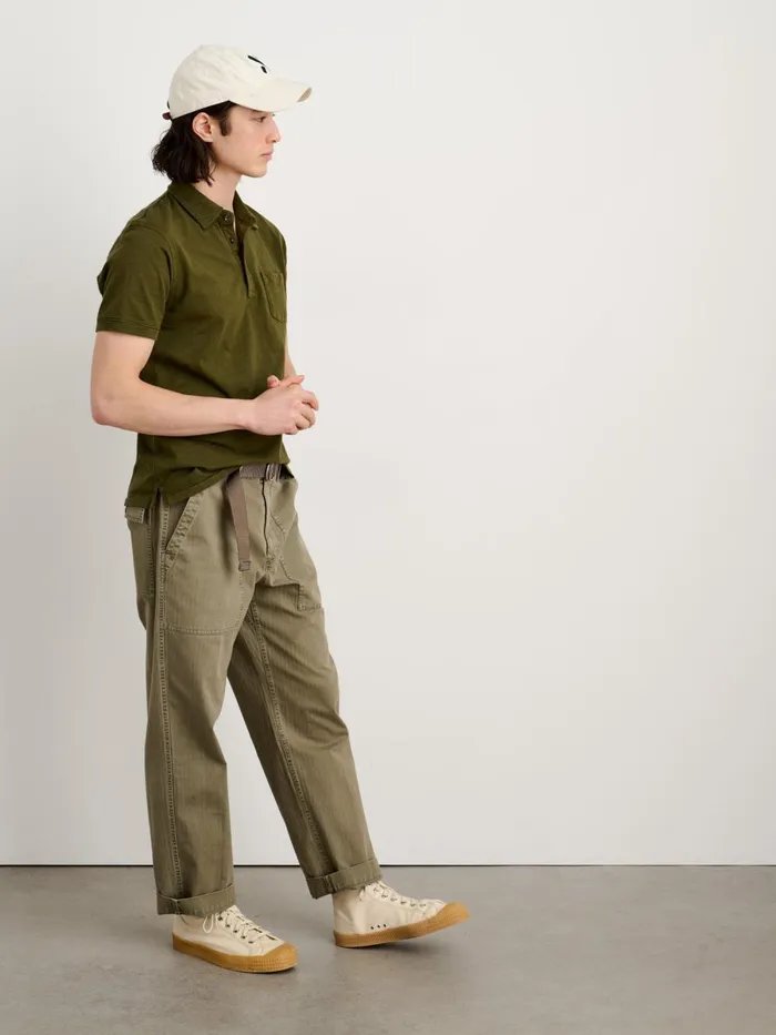 Alex Mill Tees Polos Men The Standard Polo In Slub Cotton Deep Olive