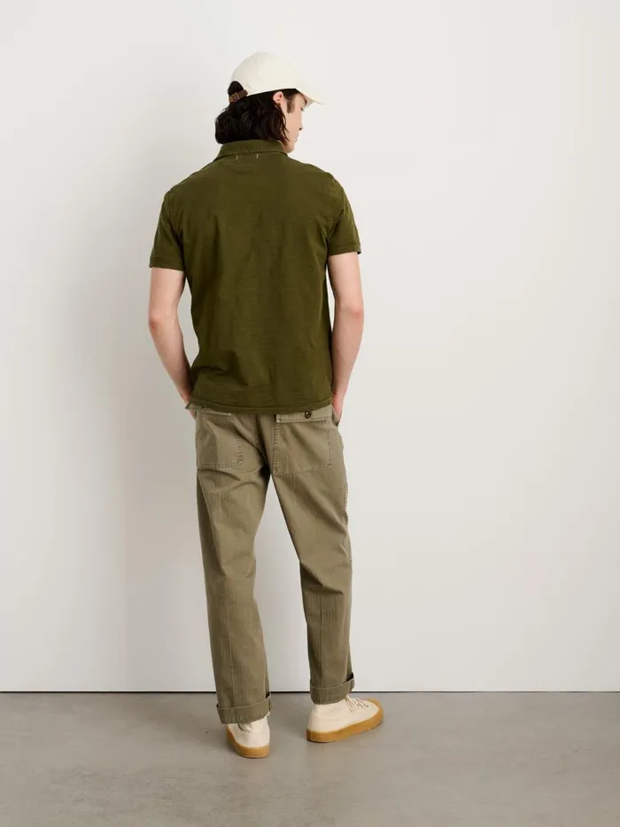Alex Mill Tees Polos Men The Standard Polo In Slub Cotton Deep Olive