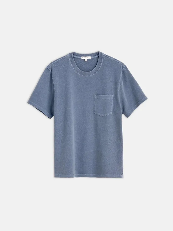Alex Mill Tees Polos Men Vintage Wash Pocket Tee Faded Blue