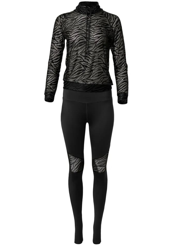 ANIMAL STRIPED WORKOUT SET Black Women VENUS Activewear