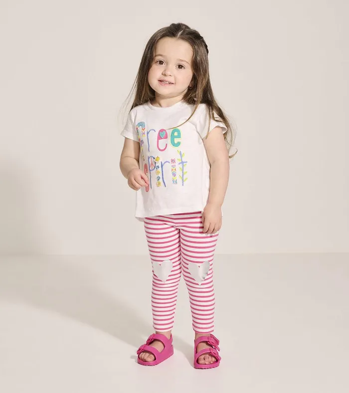 Baby and Toddler Girls Free Spirit White Graphic Tee Hatley