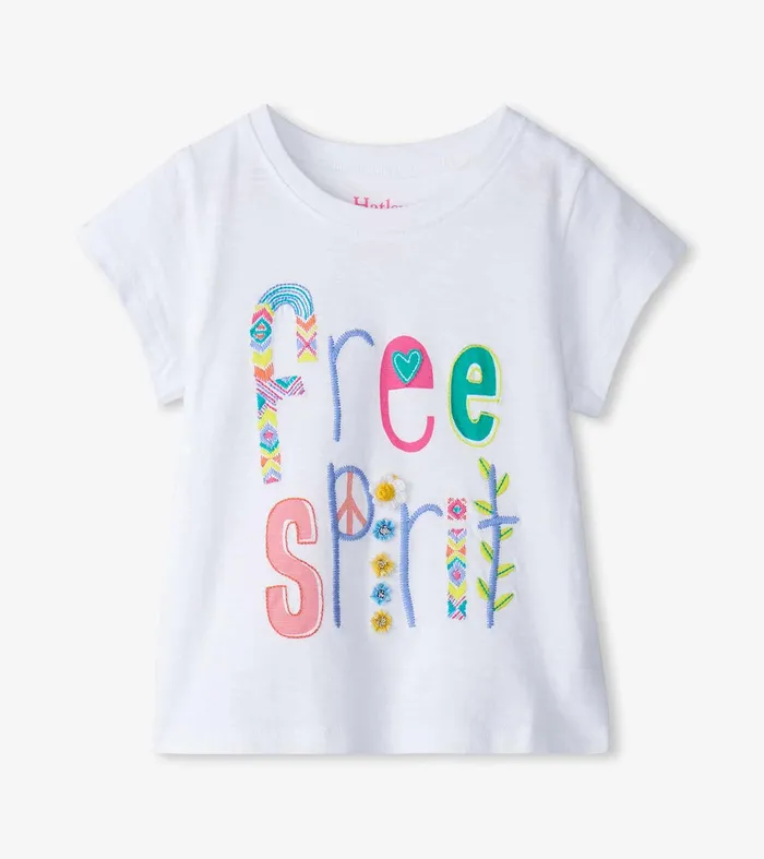 Baby and Toddler Girls Free Spirit White Graphic Tee Hatley