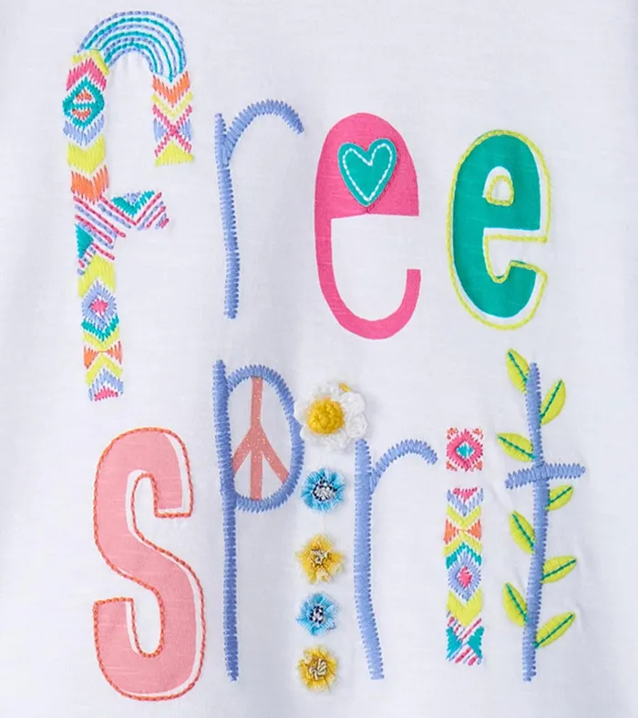 Baby and Toddler Girls Free Spirit White Graphic Tee Hatley