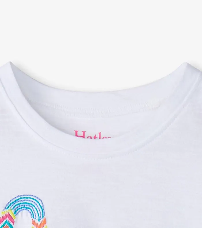 Baby and Toddler Girls Free Spirit White Graphic Tee Hatley