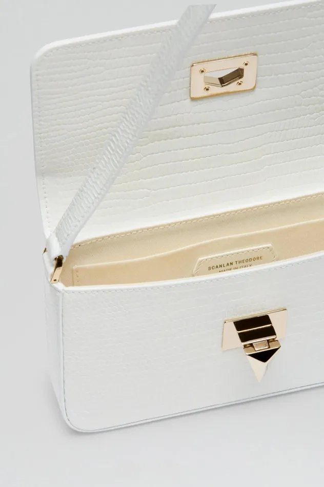 Bags Women Scanlan Theodore EMBOSSED SLIM BAG White