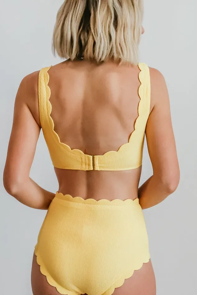 Baltic Born Bikini Women Honolulu Scalloped Bikini Top Yellow Baltic Born Bikini Women Honolulu Scalloped Bikini Top Yellow