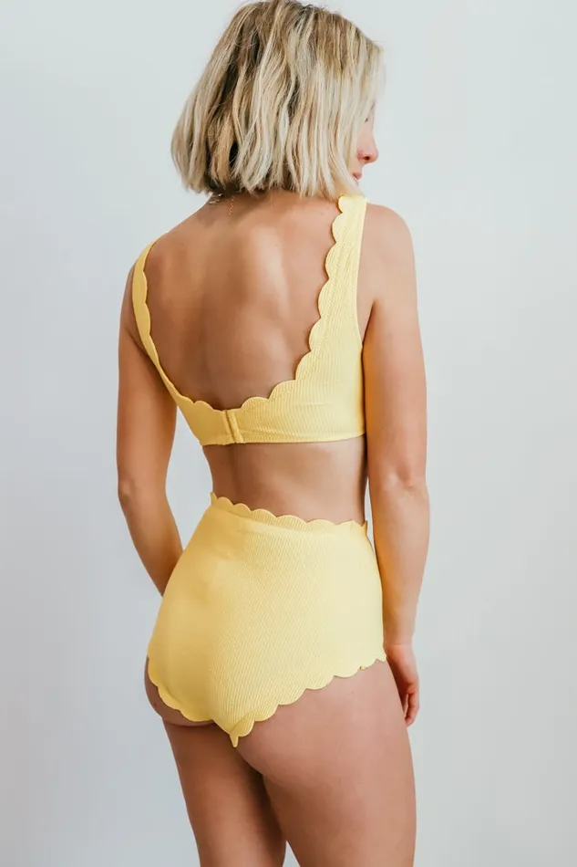 Baltic Born Bikini Women Honolulu Scalloped Bikini Top Yellow Baltic Born Bikini Women Honolulu Scalloped Bikini Top Yellow