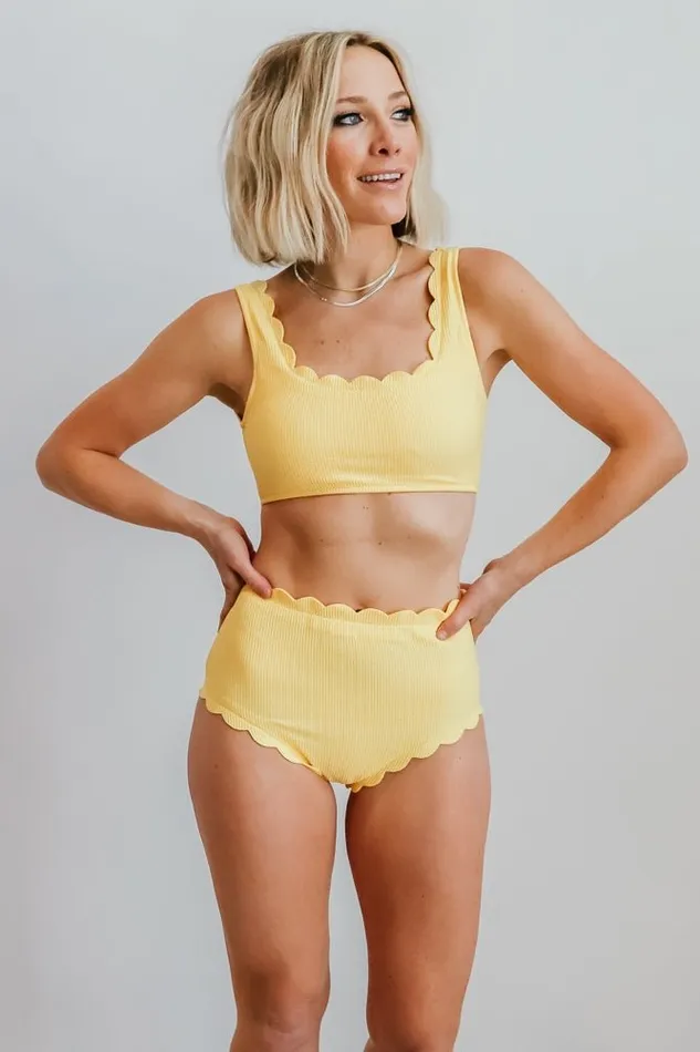 Baltic Born Bikini Women Honolulu Scalloped Bikini Top Yellow Baltic Born Bikini Women Honolulu Scalloped Bikini Top Yellow