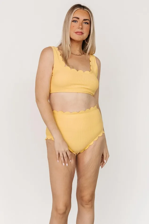 Baltic Born Bikini Women Honolulu Scalloped Bikini Top Yellow Baltic Born Bikini Women Honolulu Scalloped Bikini Top Yellow