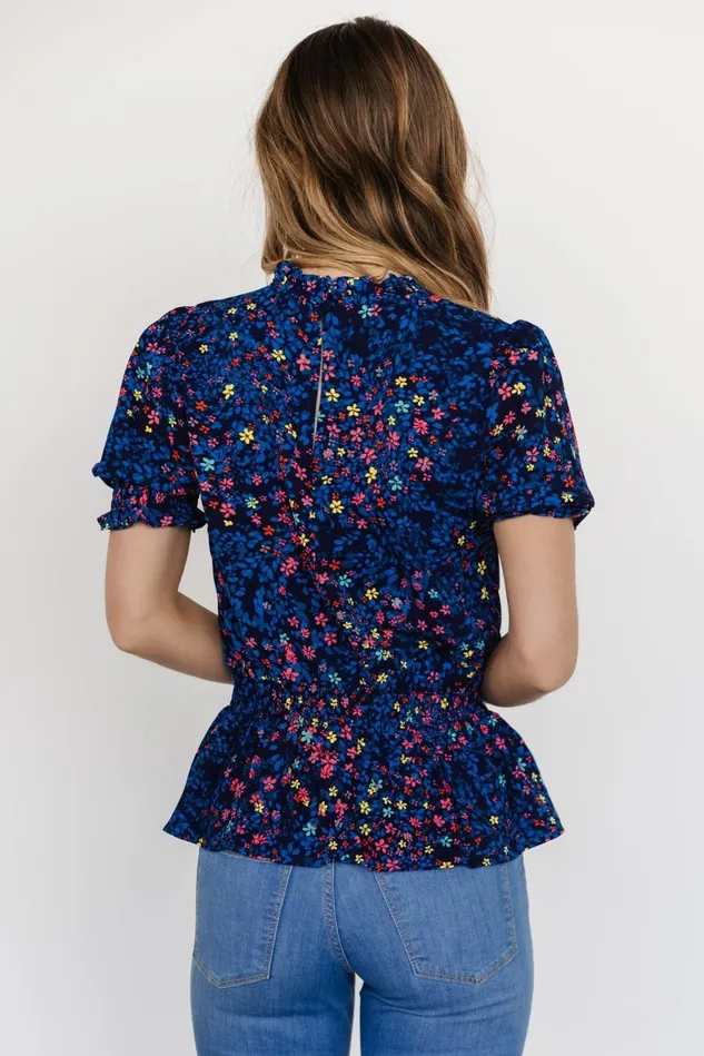 Baltic Born Blouses Shirts Women Beth Peplum Top Blue Multi Baltic Born Blouses Shirts Women Beth Peplum Top Blue Multi