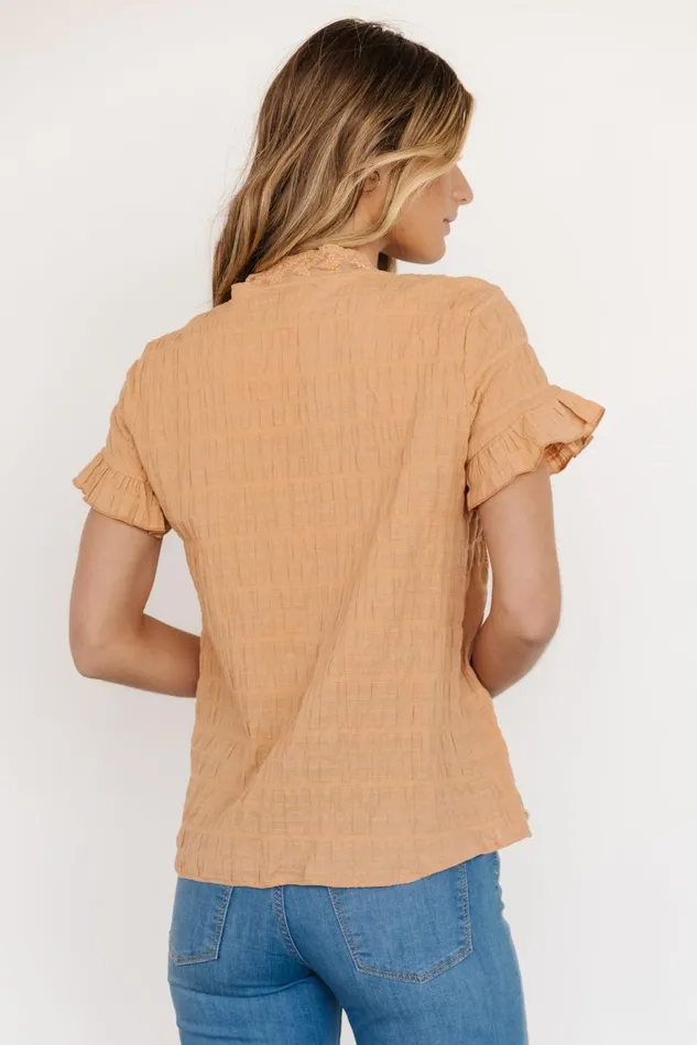 Baltic Born Blouses Shirts Women Zara Lace Top Camel Baltic Born Blouses Shirts Women Zara Lace Top Camel