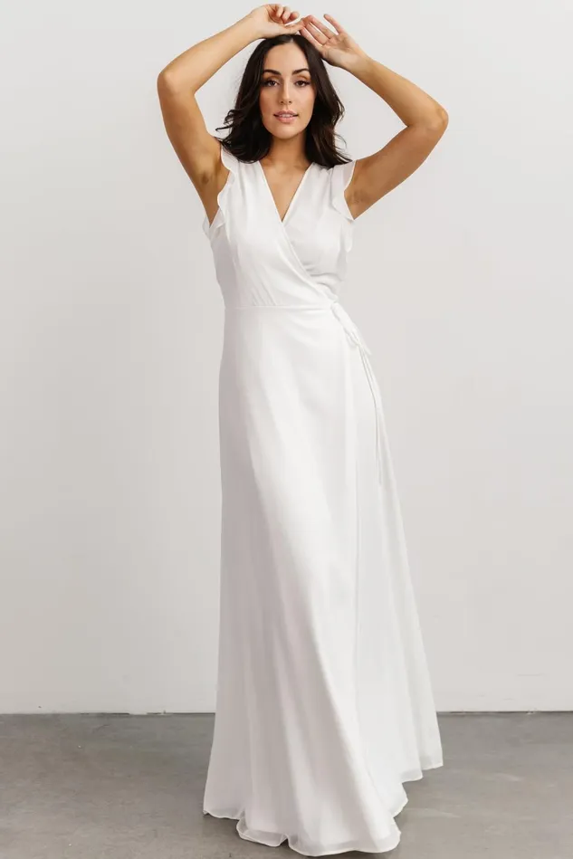 Baltic Born Bridal Women Saya Wrap Maxi Dress Offwhite Baltic Born Bridal Women Saya Wrap Maxi Dress Offwhite