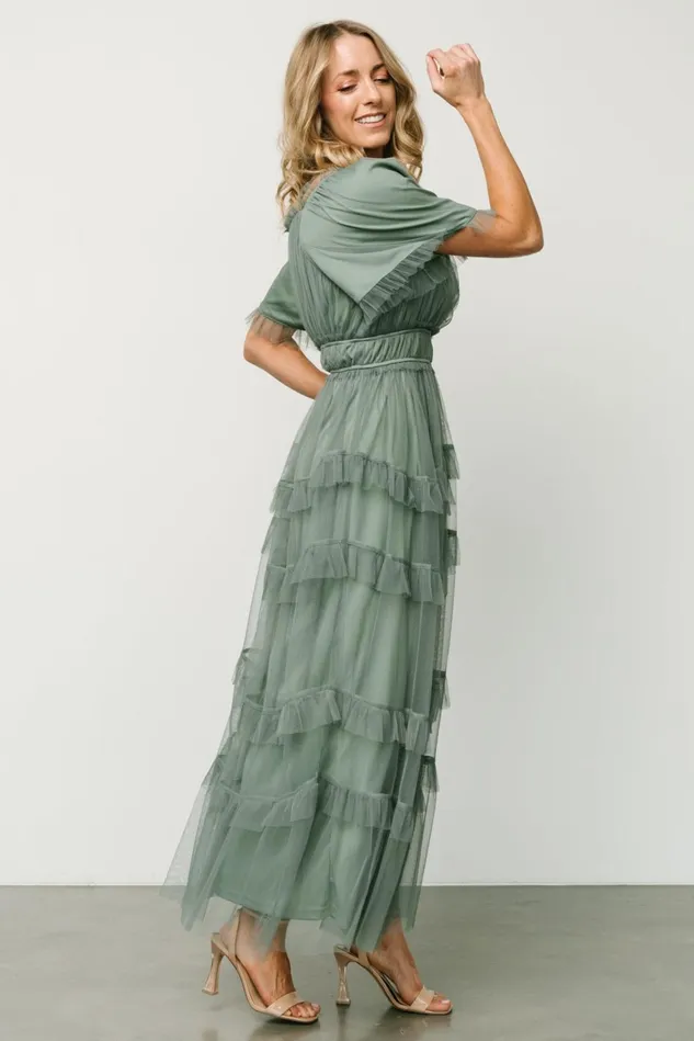 Baltic Born Bump Friendly Women Magdalena Tulle Maxi Dress Eucalyptus Baltic Born Bump Friendly Women Magdalena Tulle Maxi Dress Eucalyptus