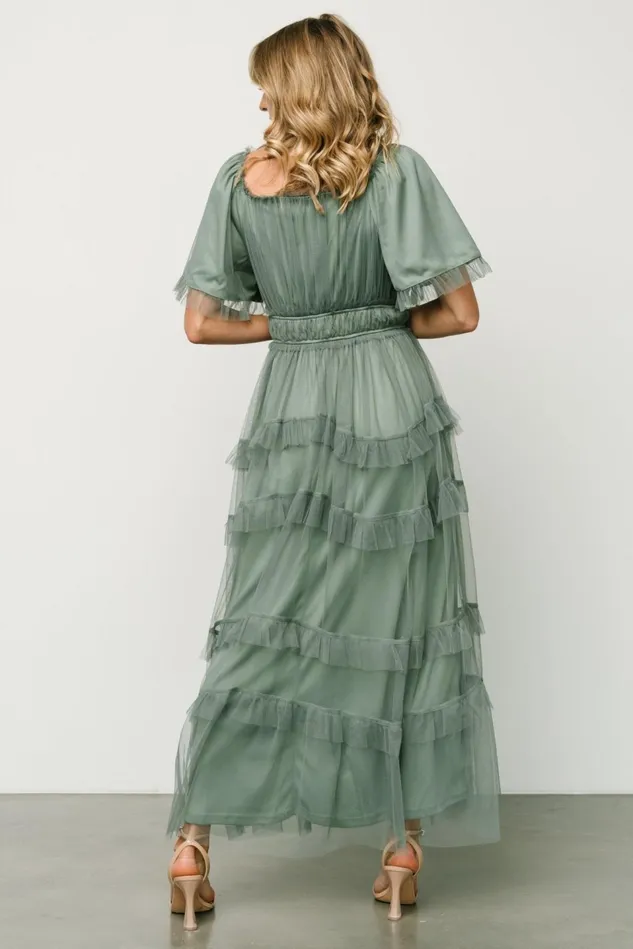 Baltic Born Bump Friendly Women Magdalena Tulle Maxi Dress Eucalyptus Baltic Born Bump Friendly Women Magdalena Tulle Maxi Dress Eucalyptus