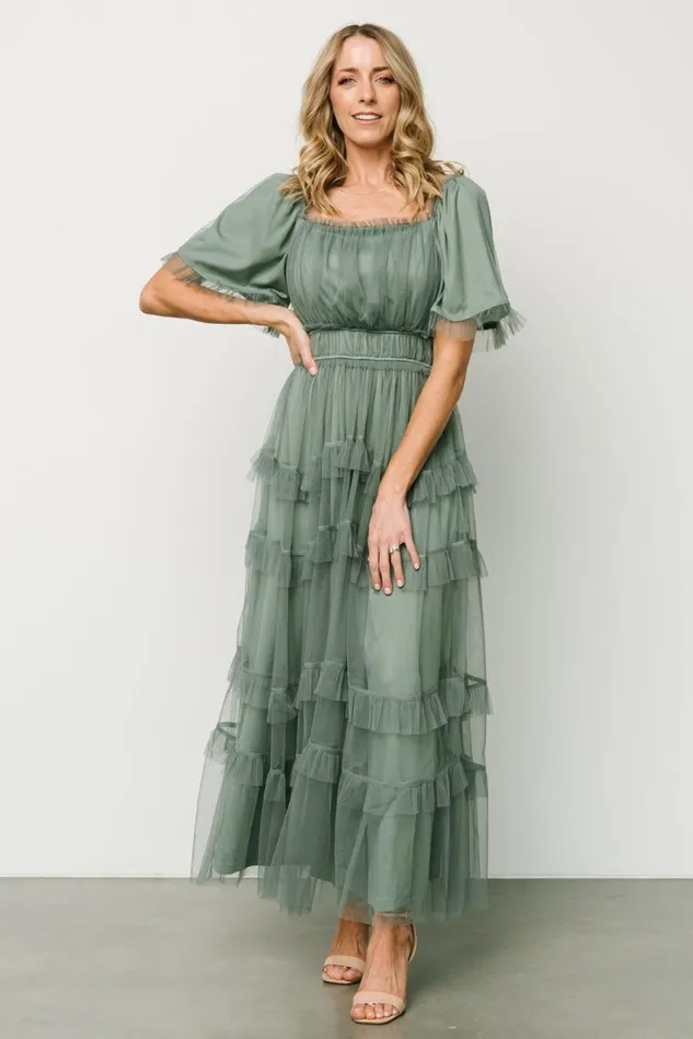 Baltic Born Bump Friendly Women Magdalena Tulle Maxi Dress Eucalyptus Baltic Born Bump Friendly Women Magdalena Tulle Maxi Dress Eucalyptus