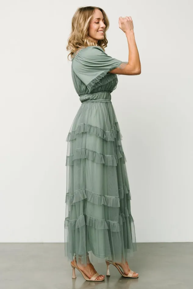 Baltic Born Bump Friendly Women Magdalena Tulle Maxi Dress Eucalyptus Baltic Born Bump Friendly Women Magdalena Tulle Maxi Dress Eucalyptus