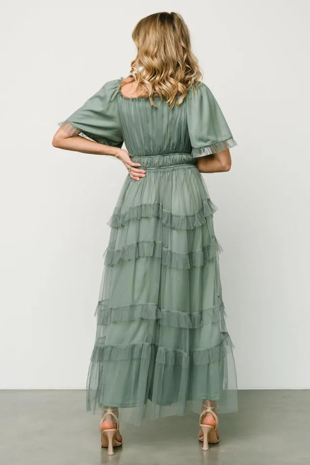 Baltic Born Bump Friendly Women Magdalena Tulle Maxi Dress Eucalyptus Baltic Born Bump Friendly Women Magdalena Tulle Maxi Dress Eucalyptus