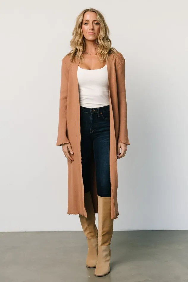 Baltic Born Cardigans Women Lauren Ribbed Cardigan Camel