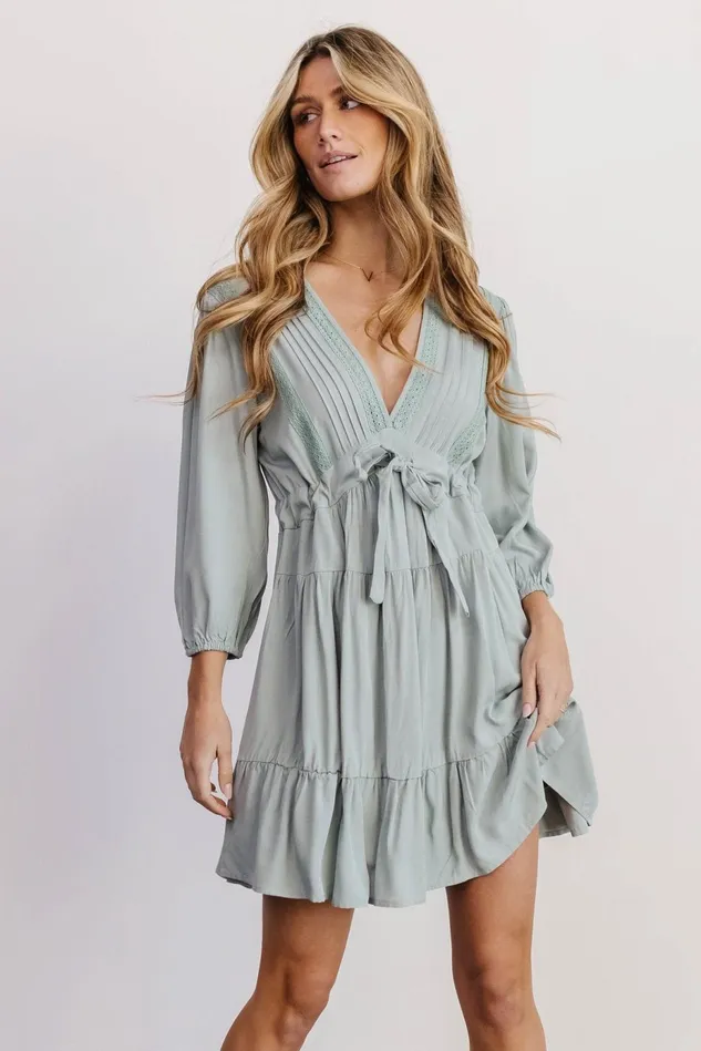 Baltic Born Cover Ups Women Amelia Boho Mini Dress Sage