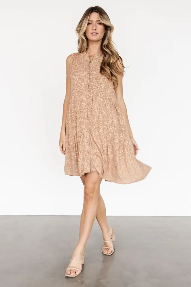 Baltic Born Cover Ups Women Malone Button Down Short Dress Camel Baltic Born Cover Ups Women Malone Button Down Short Dress Camel