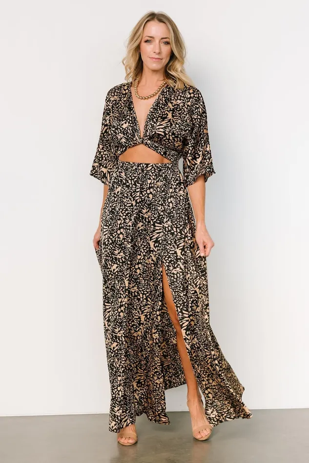 Baltic Born Cover Ups Women Morlana Maxi Dress Black Tan Print