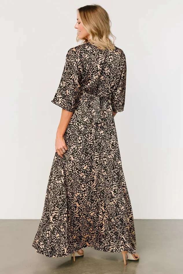 Baltic Born Cover Ups Women Morlana Maxi Dress Black Tan Print Baltic Born Cover Ups Women Morlana Maxi Dress Black Tan Print