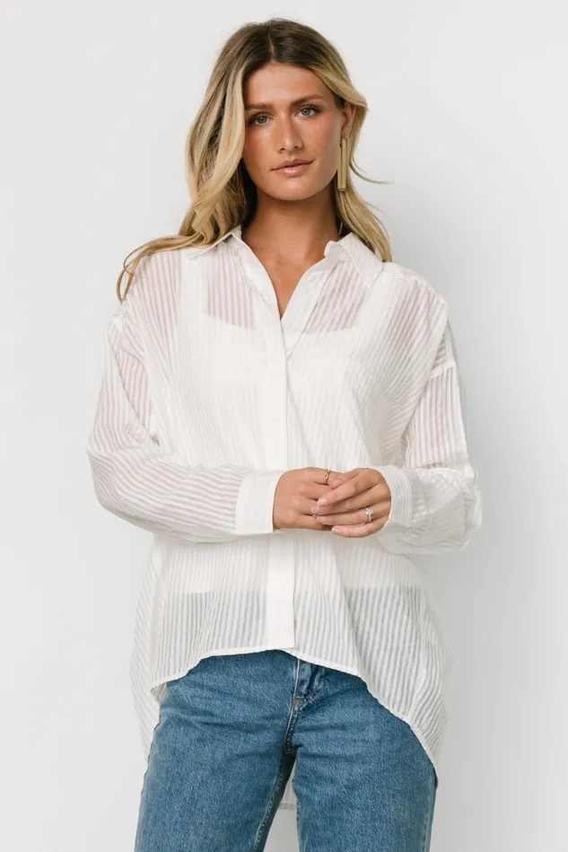 Baltic Born Cover Ups Women Sheldon Striped Oversized Top White