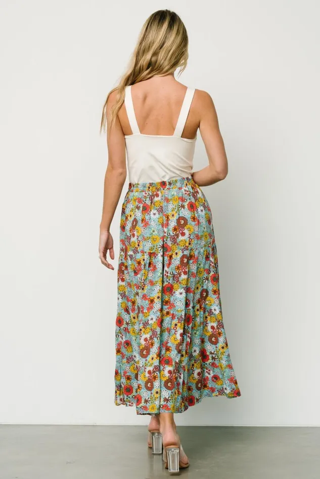 Baltic Born Maxi Dresses Women Reilly Maxi Skirt Teal Flower Print Baltic Born Maxi Dresses Women Reilly Maxi Skirt Teal Flower Print