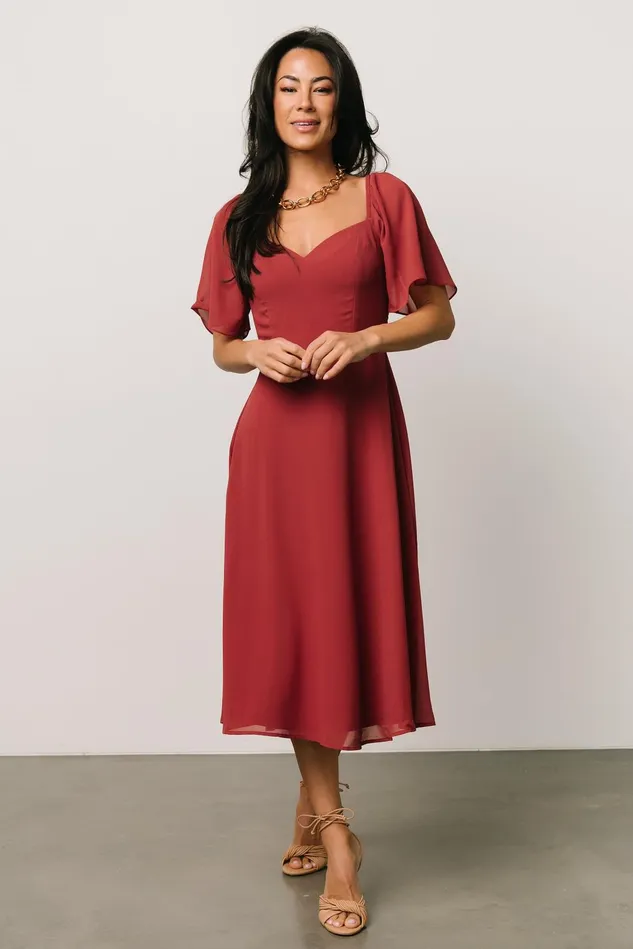 Baltic Born Midi Dresses Women Colette Sweetheart Midi Dress Terracotta Baltic Born Midi Dresses Women Colette Sweetheart Midi Dress Terracotta