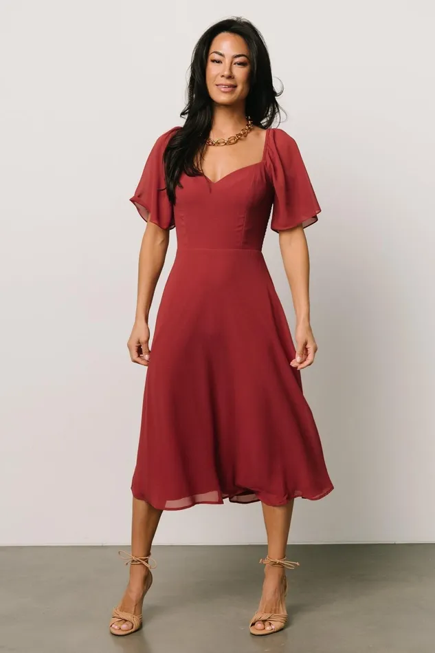 Baltic Born Midi Dresses Women Colette Sweetheart Midi Dress Terracotta Baltic Born Midi Dresses Women Colette Sweetheart Midi Dress Terracotta