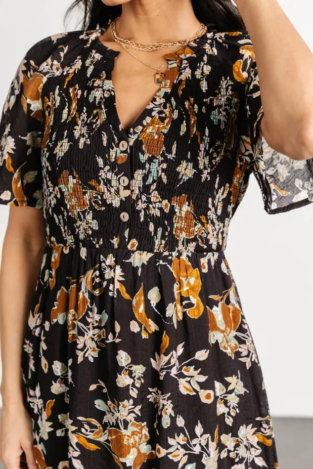 Baltic Born Midi Dresses Women Hathaway Midi Dress Black Floral