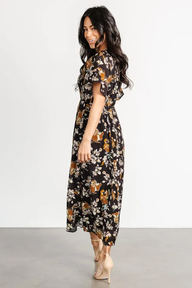 Baltic Born Midi Dresses Women Hathaway Midi Dress Black Floral