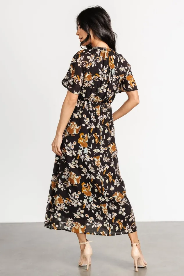 Baltic Born Midi Dresses Women Hathaway Midi Dress Black Floral