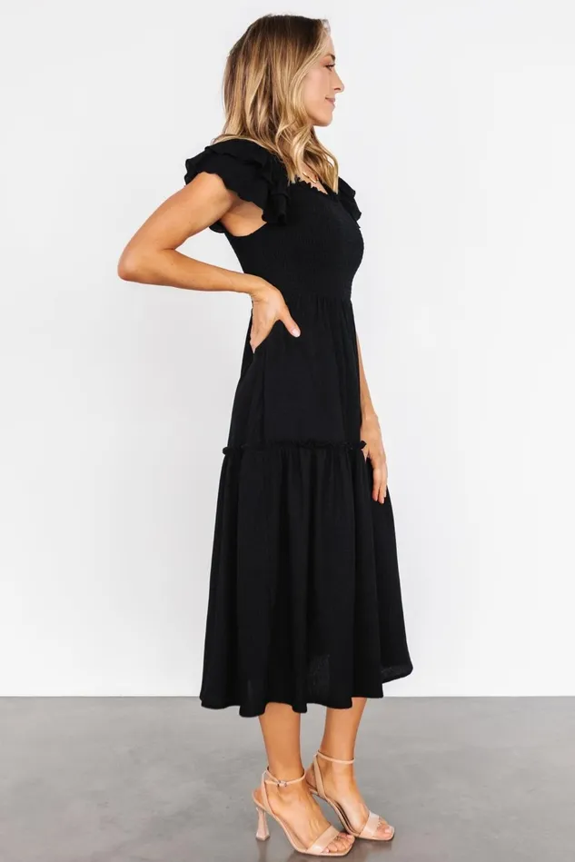 Baltic Born Midi Dresses Women Jacie Smocked Midi Dress Black