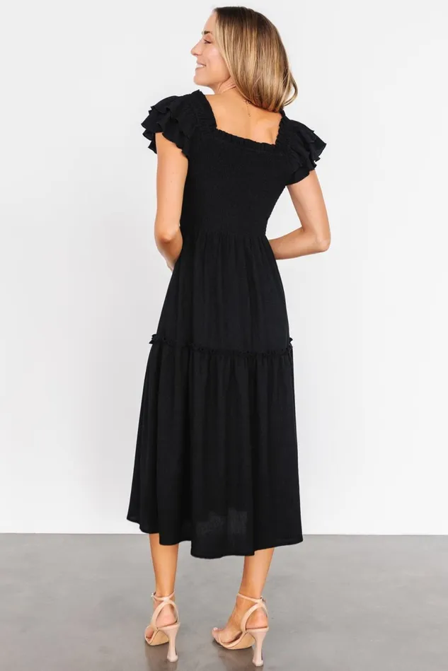 Baltic Born Midi Dresses Women Jacie Smocked Midi Dress Black