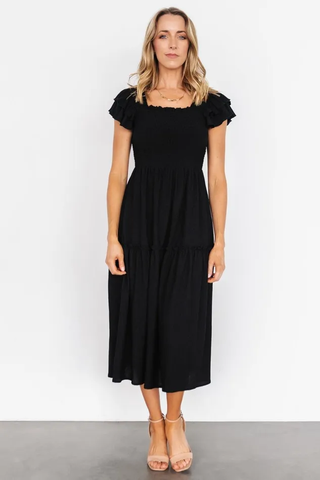 Baltic Born Midi Dresses Women Jacie Smocked Midi Dress Black