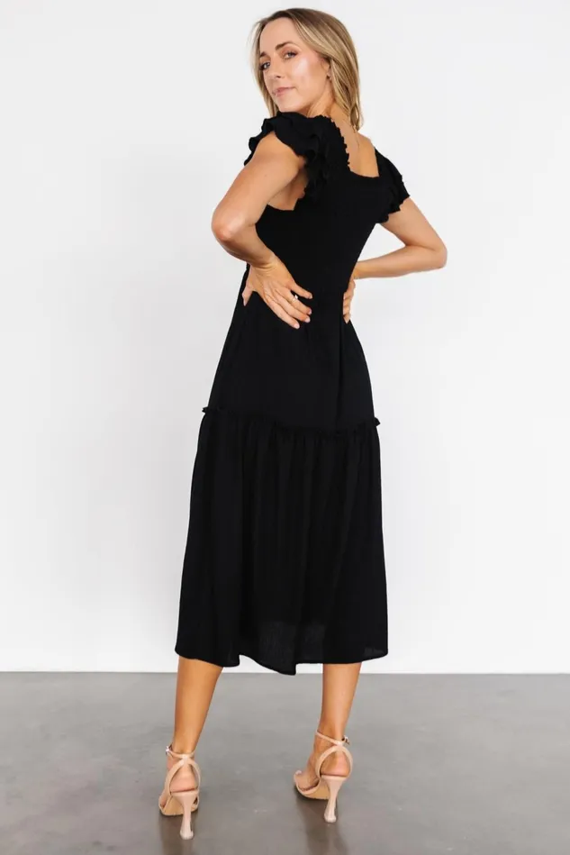 Baltic Born Midi Dresses Women Jacie Smocked Midi Dress Black