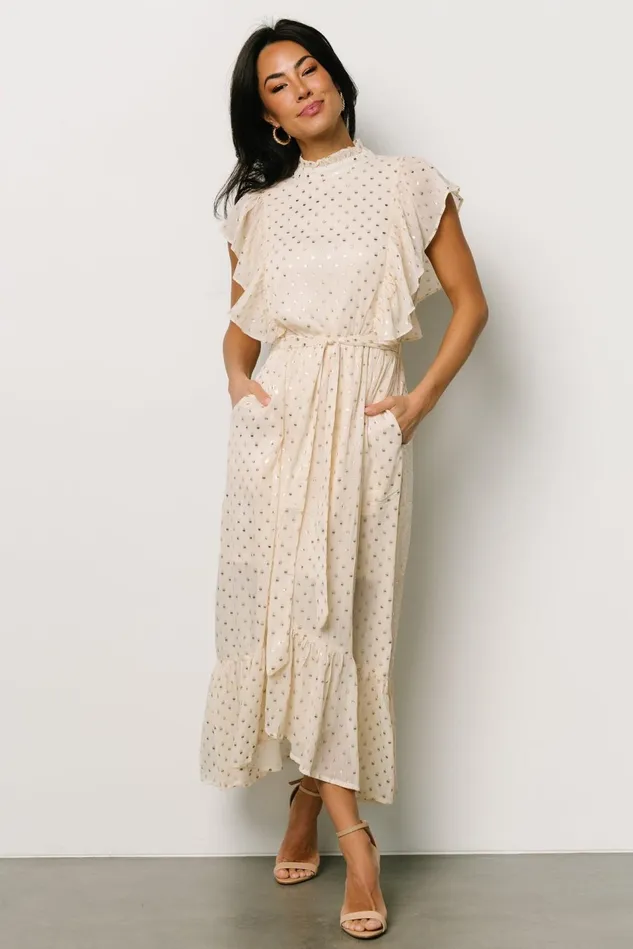Baltic Born Midi Dresses Women Jerika Midi Dress Natural Gold Baltic Born Midi Dresses Women Jerika Midi Dress Natural Gold