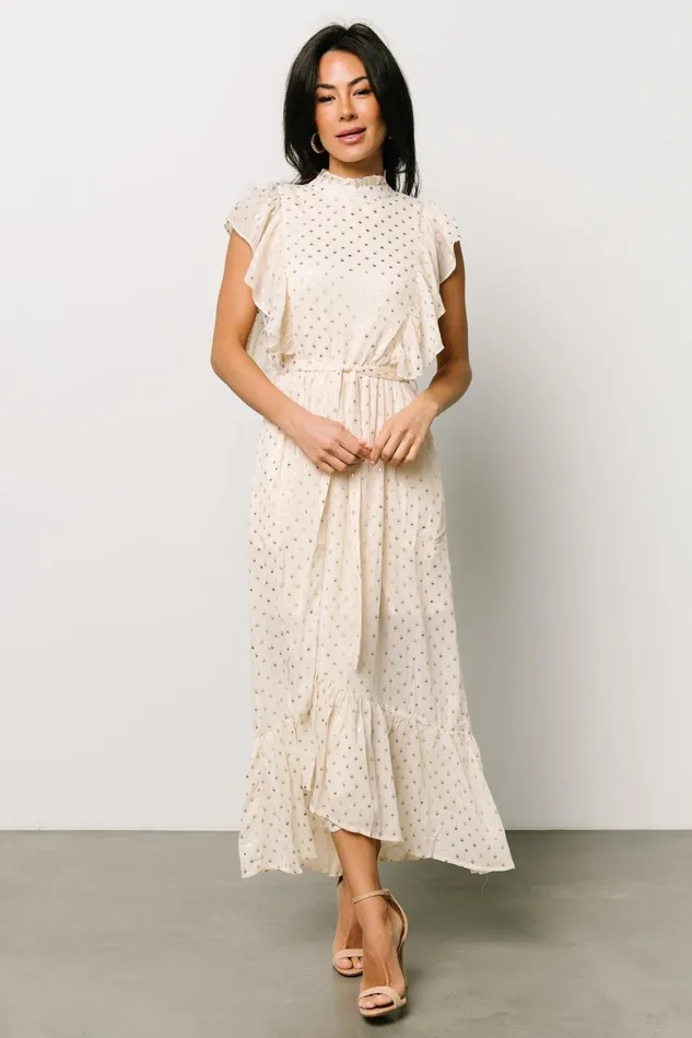 Baltic Born Midi Dresses Women Jerika Midi Dress Natural Gold Baltic Born Midi Dresses Women Jerika Midi Dress Natural Gold
