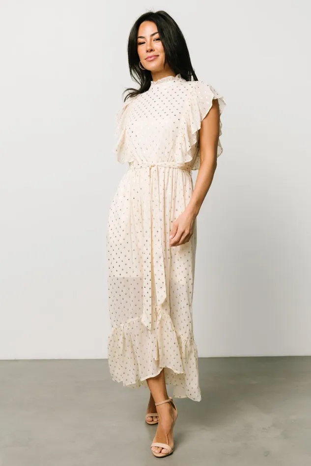 Baltic Born Midi Dresses Women Jerika Midi Dress Natural Gold Baltic Born Midi Dresses Women Jerika Midi Dress Natural Gold