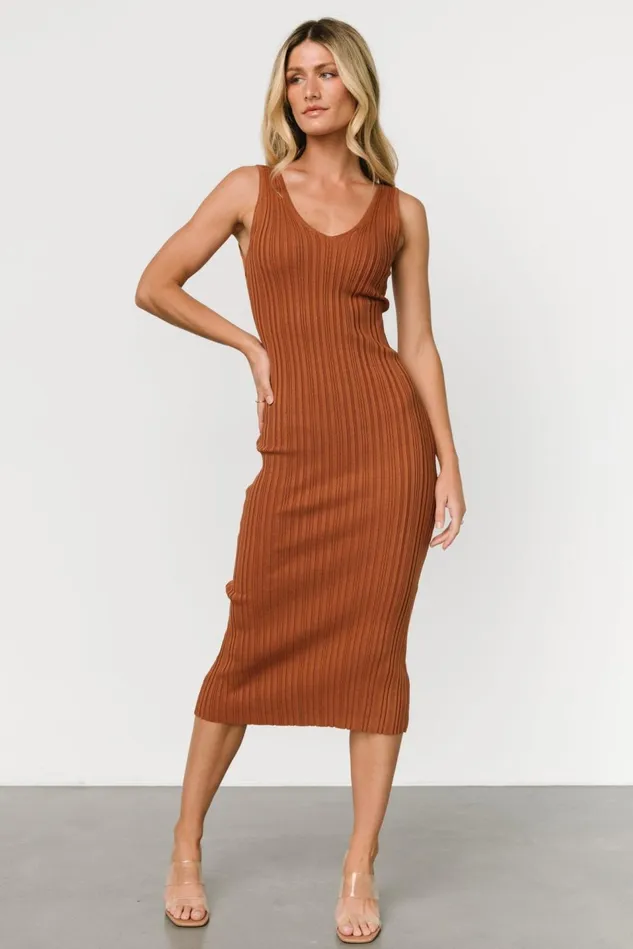 Baltic Born Midi Dresses Women Napa V Neck Tank Dress Copper