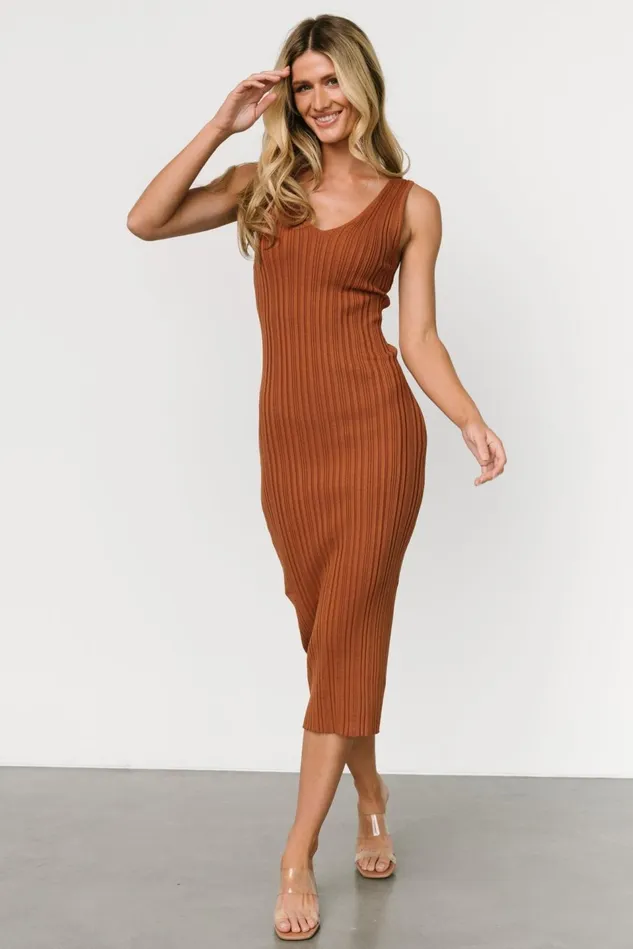 Baltic Born Midi Dresses Women Napa V Neck Tank Dress Copper Baltic Born Midi Dresses Women Napa V Neck Tank Dress Copper