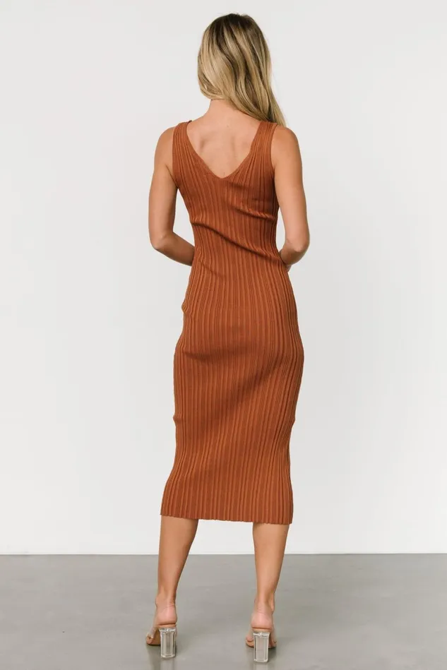 Baltic Born Midi Dresses Women Napa V Neck Tank Dress Copper Baltic Born Midi Dresses Women Napa V Neck Tank Dress Copper