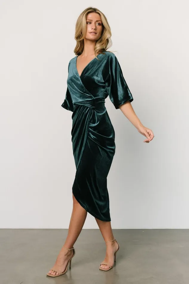Baltic Born Mother Of The Bride Women Brendyn Ruched Velvet Dress Jade Baltic Born Mother Of The Bride Women Brendyn Ruched Velvet Dress Jade