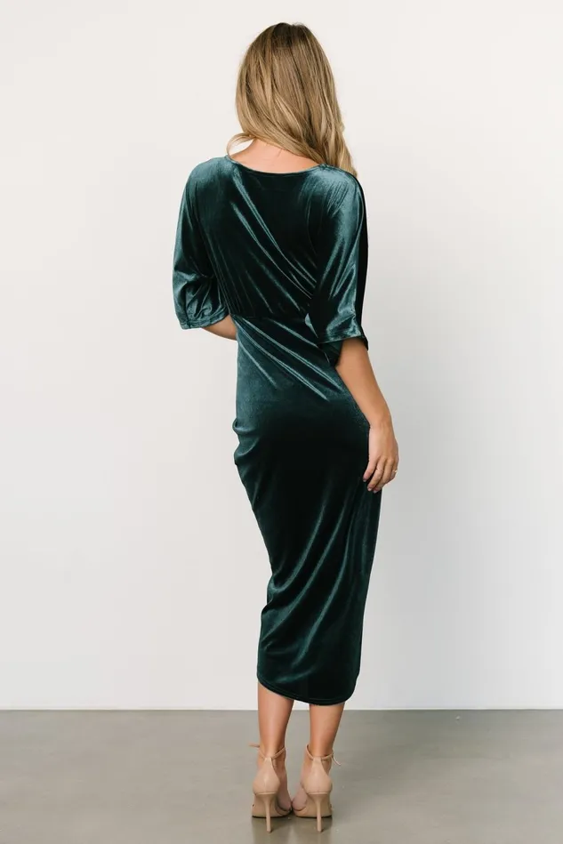 Baltic Born Mother Of The Bride Women Brendyn Ruched Velvet Dress Jade Baltic Born Mother Of The Bride Women Brendyn Ruched Velvet Dress Jade