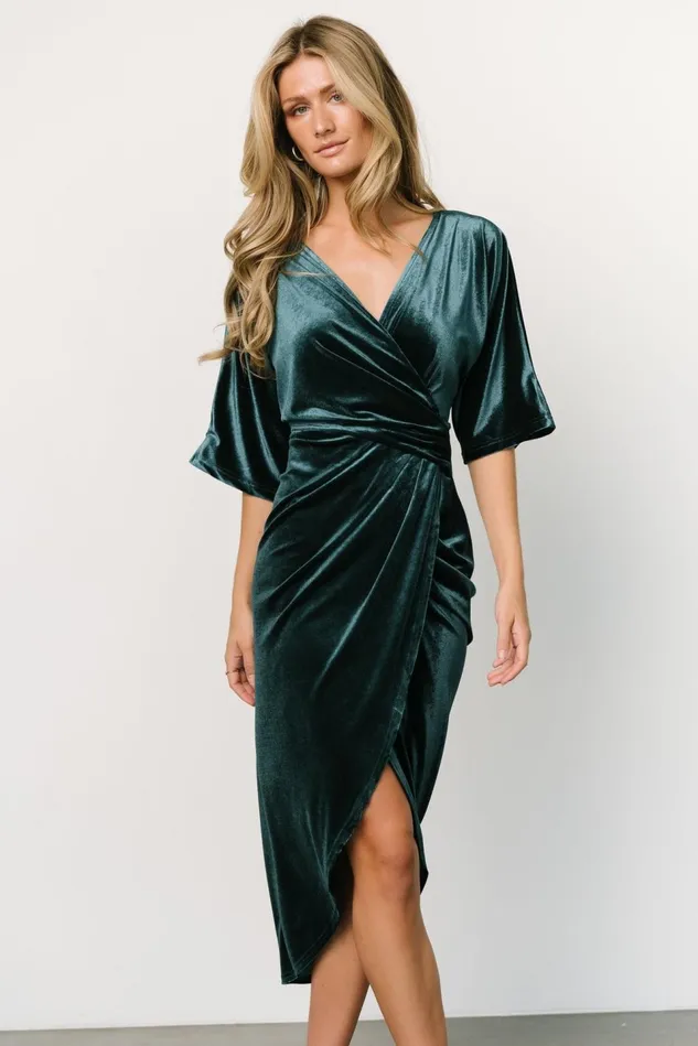 Baltic Born Mother Of The Bride Women Brendyn Ruched Velvet Dress Jade Baltic Born Mother Of The Bride Women Brendyn Ruched Velvet Dress Jade