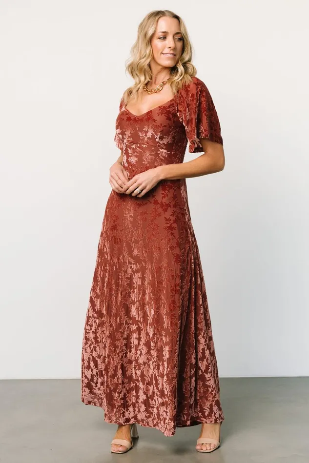 Baltic Born Mother Of The Bride Women Everley Velvet Maxi Dress Cinnamon Baltic Born Mother Of The Bride Women Everley Velvet Maxi Dress Cinnamon